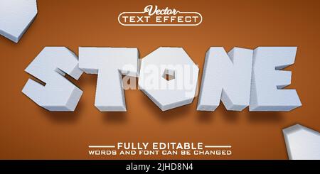 Stone Editable Vector Text Effect Template Stock Vector