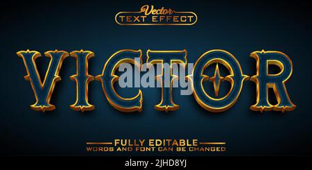 Victor Editable Vector Text Effect Template Stock Vector