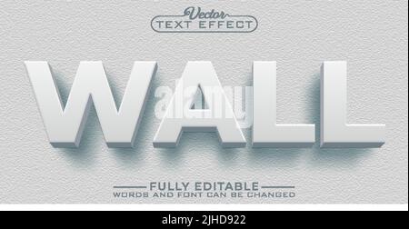 Wall Editable Vector Text Effect Template Stock Vector