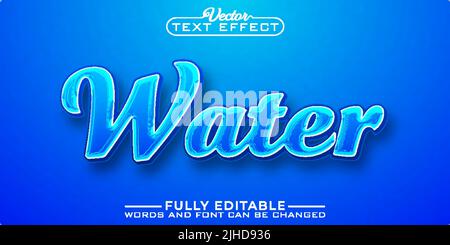 Water Editable Vector Text Effect Template Stock Vector