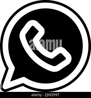 Whatsapp button Black and White Stock Photos & Images - Alamy