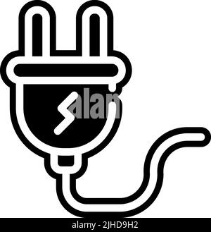 Computer hardware power plug . Stock Vector