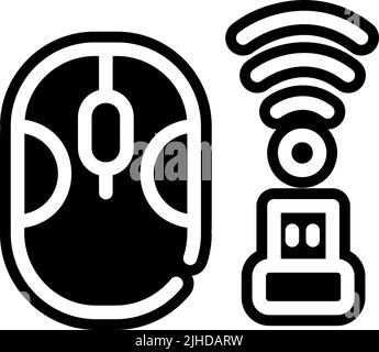 Computer hardware wireless mouse . Stock Vector