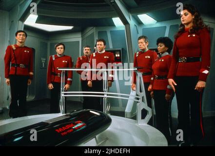 TAKEI,KOENIG,NIMOY,SHATNER,KELLEY,NICHOLS,ALLEY, STAR TREK II: THE WRATH OF KHAN, 1982 Stock Photo