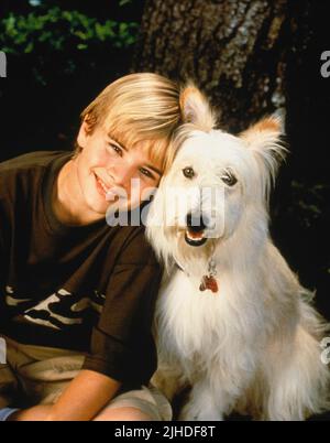 DAVID GALLAGHER, DOG HAPPY, 7TH HEAVEN, 1996 Stock Photo