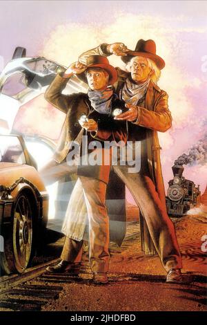 MICHAEL J. FOX, CHRISTOPHER LLOYD, BACK TO THE FUTURE PART III, 1990 Stock Photo