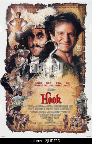 DUSTIN HOFFMAN, ROBIN WILLIAMS POSTER, HOOK, 1991 Stock Photo