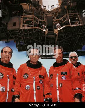 JAMES GARNER, TOMMY LEE JONES, CLINT EASTWOOD, DONALD SUTHERLAND, SPACE COWBOYS, 2000 Stock Photo