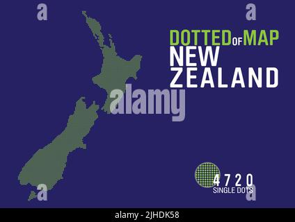 a dotted map of new zealand Stock Vector