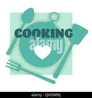 Kitchenware and cutlery cooking school or classes isolated icons vector Stock Vector