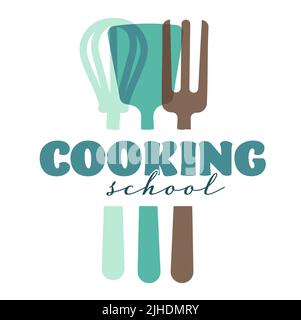 Kitchenware and cutlery cooking school or classes isolated icons vector Stock Vector