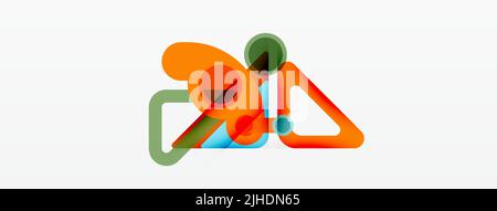Geometric primitives. Lines, circles abstract background Stock Vector