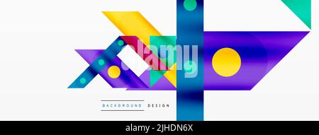 Color overlapping stripes background. Colorful lines composition for wallpaper, banner, background or landing Stock Vector
