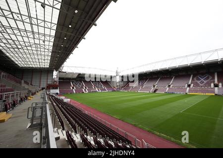 Edinburgh, UK : 16th July 2022 :  General view of Tynecastle before the pre-season friendly between Heart of of Midlothian at Tynecastle Park Stock Photo