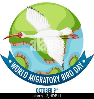 World Migratory Bird Day Banner Template illustration Stock Vector