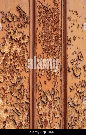 Grunge old peeled brown background. Abstract natural pattern on the wall Stock Photo