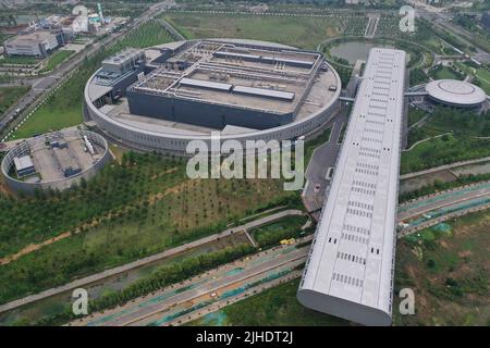 NANJING, CHINA - JULY 18, 2022 - An aerial photo taken on July 18, 2022 shows the TSMC factory in Nanjing, East China's Jiangsu province. Recent data Stock Photo