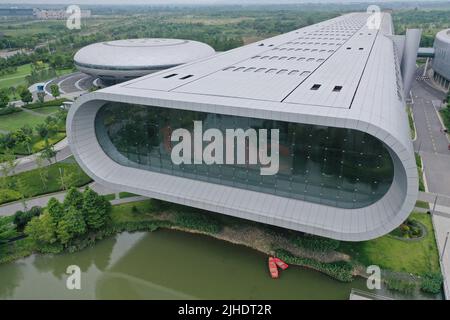 NANJING, CHINA - JULY 18, 2022 - An aerial photo taken on July 18, 2022 shows the TSMC factory in Nanjing, East China's Jiangsu province. Recent data Stock Photo