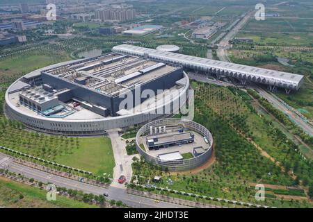 NANJING, CHINA - JULY 18, 2022 - An aerial photo taken on July 18, 2022 shows the TSMC factory in Nanjing, East China's Jiangsu province. Recent data Stock Photo