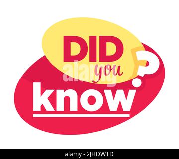 Question or interesting fact did you know isolated icon vector information Stock Vector