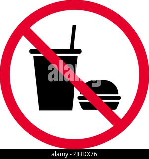 No eating or drinking sign. Editable vector. Stock Vector