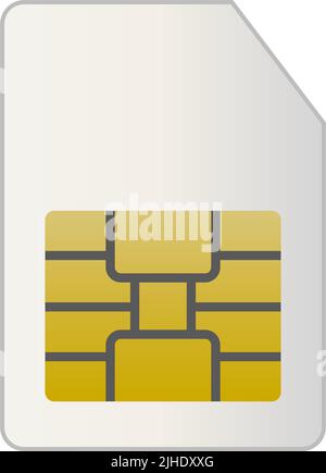 SIM card icon. Microchip for mobile cellular communication. Electronic communication. Editable vector. Stock Vector