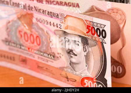 Old Nicaraguan money - Cordoba a business background Stock Photo