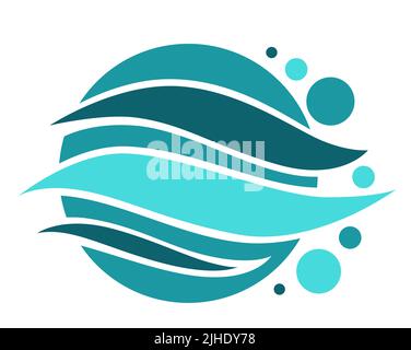 Water splashes and text samples logos and emblems set vector isolated Stock Vector