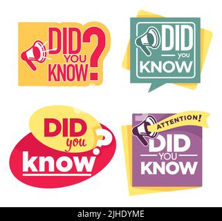 Question or interesting fact did you know isolated icon vector information Stock Vector