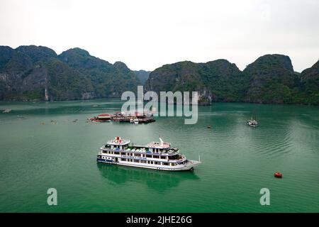 The Pearl Oyster Farm at Ha Long Bay, Vietnam Stock Photo