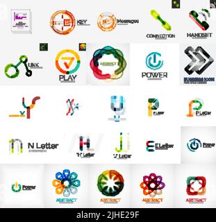 Set of branding company logo elements, abstract business icons Stock Vector
