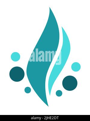 Water splashes and text samples logos and emblems set vector isolated Stock Vector