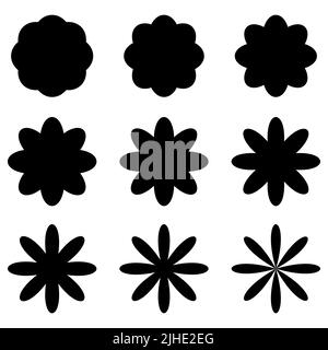 Flowers icons set isolated on white background. Vector illustration Stock Vector