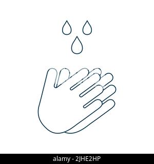 Hand washing, hand sanitizer icon isolated on white background. Vector illustration Stock Vector