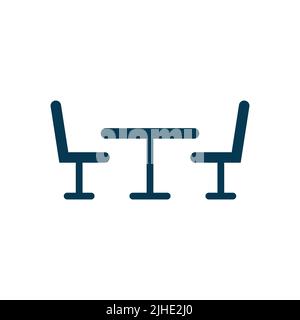 Table and chairs icon isolated on white background. Vector illustration Stock Vector