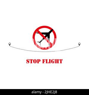 Stop flight icon isolated on white background. Vector illustration Stock Vector