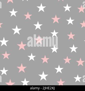 Seamless background in a childish style with stars. Vector illustration Stock Vector