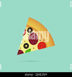 Pizza slice icon, vector illustration Stock Vector