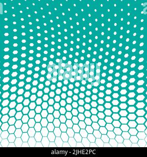 Abstract hexagonal halftone background. Vector illustration Stock Vector