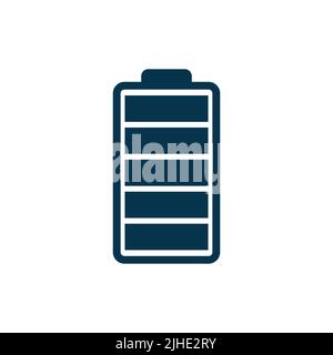 Full battery icon isolated on white background. Vector illustration Stock Vector