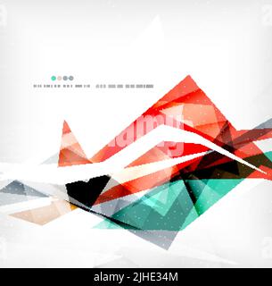 Angular geometric color shapes, abstract background, flyer or brochure template Stock Vector