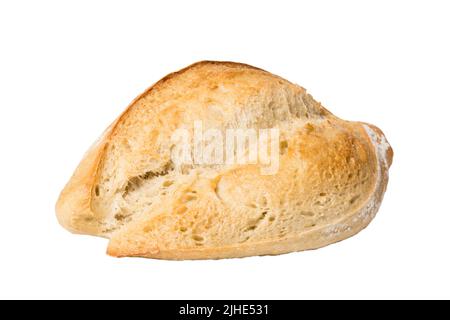 Bread top view cut out. Freshly backed Bread isolated on white background. Fresh organic loaf. Stock Photo