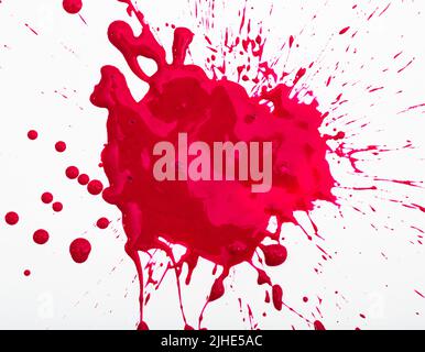 Red blot isolated on white Stock Photo