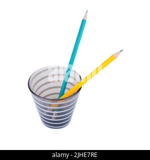Pencils in the pencil holders. Stock Photo