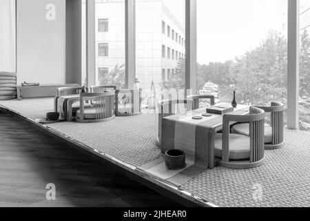 Japanese style tea room, modern interior design Stock Photo