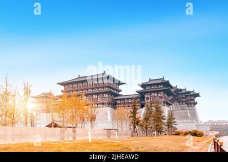 Yingtian Gate is the south gate of Luoyang City in the Sui and Tang Dynasties. It was built in 605. Stock Photo