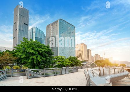 Highways and high-rise buildings, Fuzhou, Fujian Province, China. Stock Photo