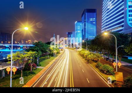 Highways and high-rise buildings, Fuzhou, Fujian Province, China. Stock Photo