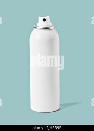 hair spray aerosol bottle lean container product care packaging cosmetic blank beauty design deodorant Stock Photo