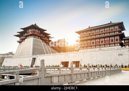 Yingtian Gate is the south gate of Luoyang City in the Sui and Tang Dynasties. It was built in 605. Stock Photo